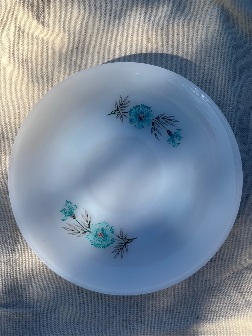 Set of 2 Vintage FireKing Bonnie Blue saucer Plates